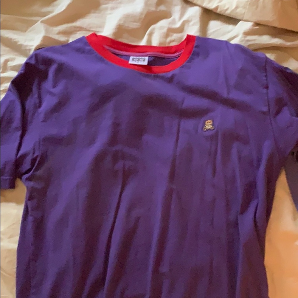 Purple embroidery teddy fresh t shirt